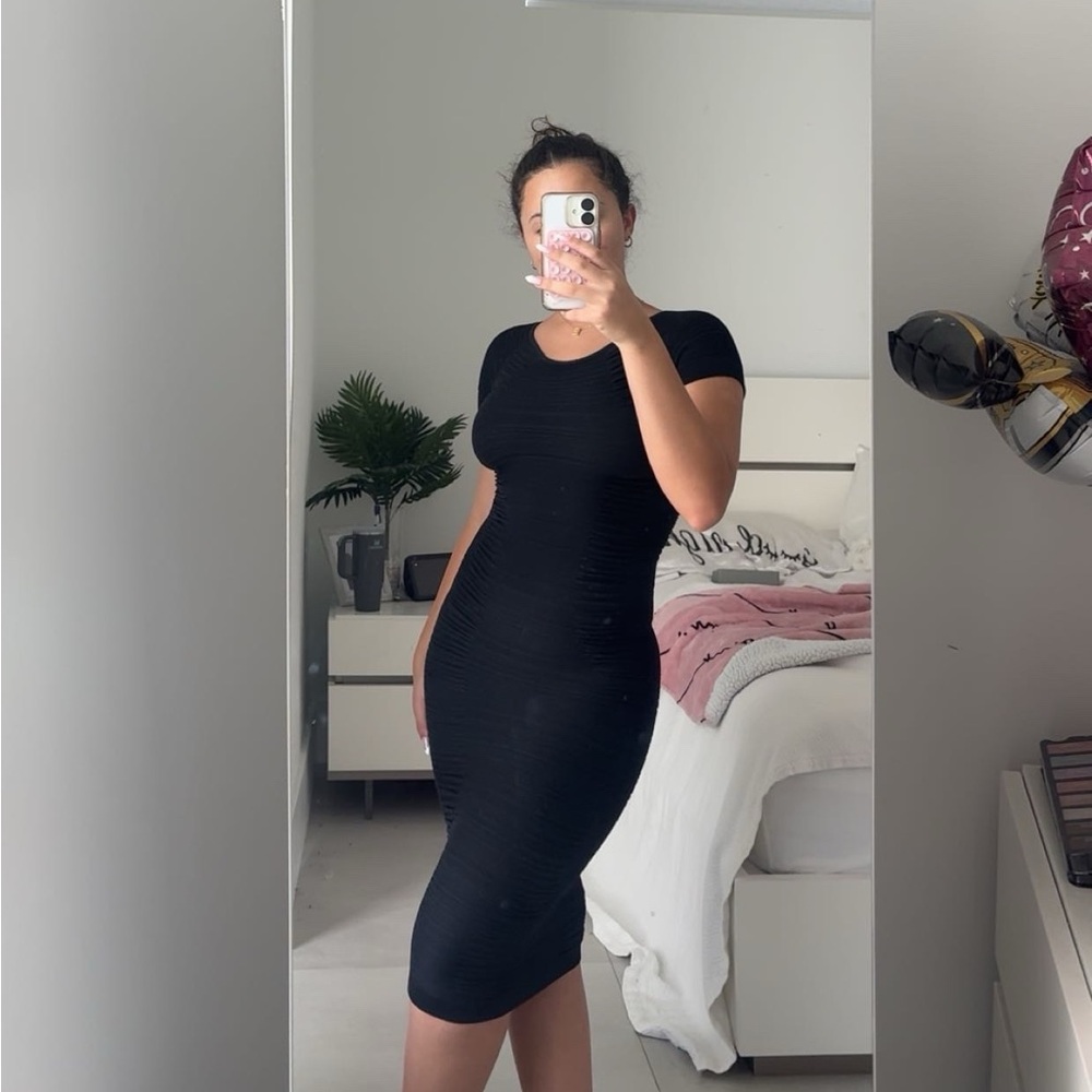 Aura Black Bodycon Dress